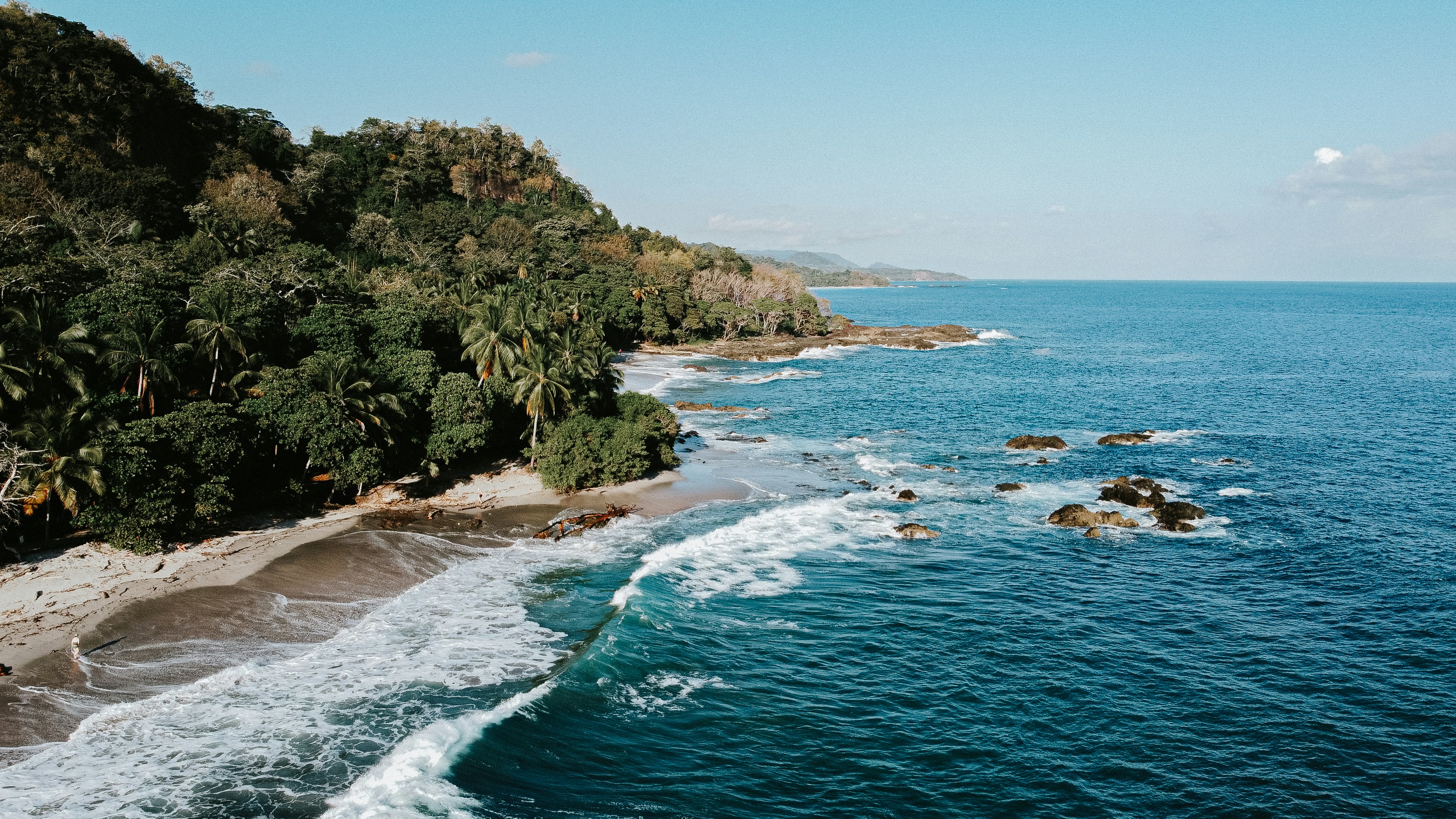 plage, montezuma, nicoya, lever de soleil, matin, soir, plage, mer, vague, intermédiaire, indépendant, liberté, sport, glisse, soleil